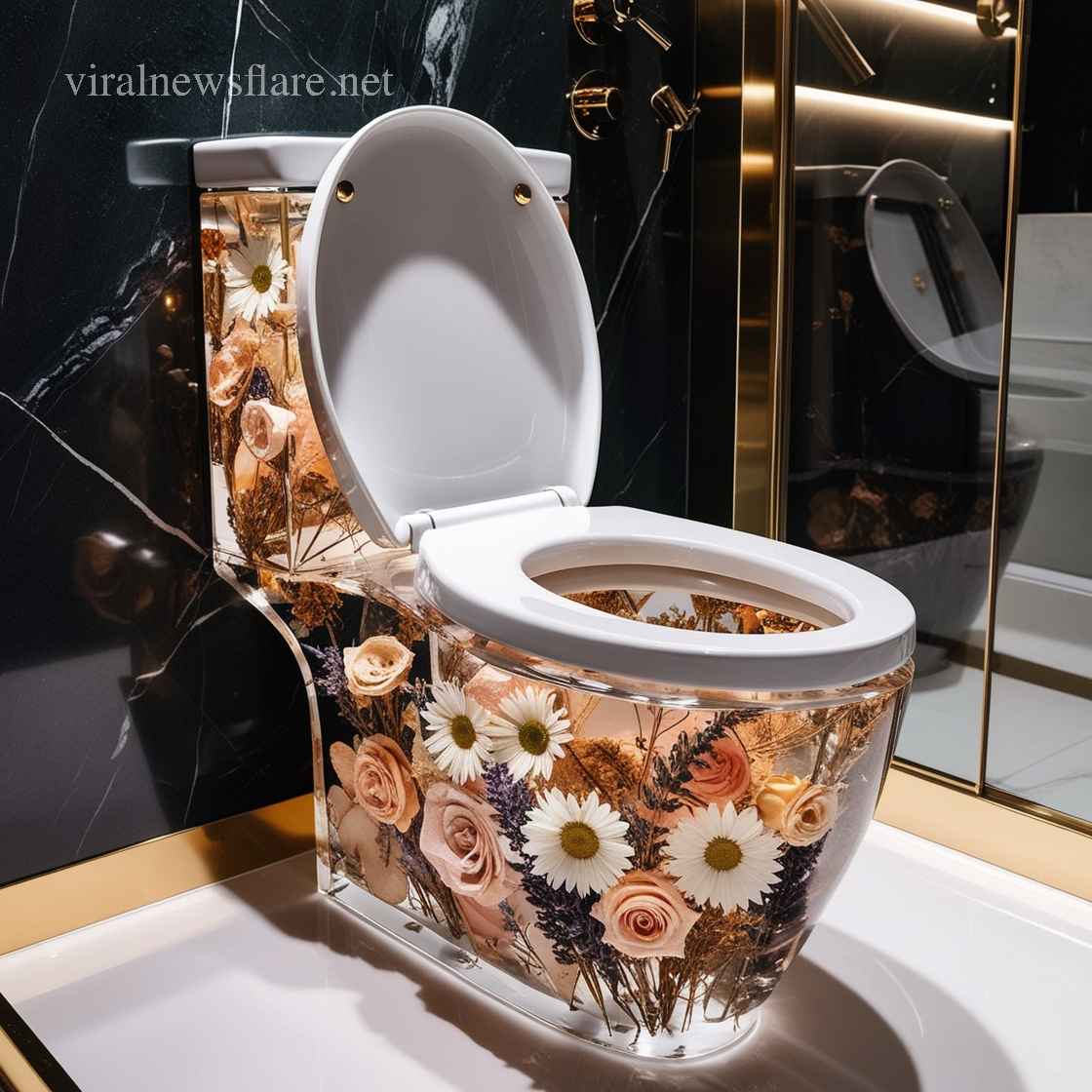 Epoxy Flower Toilet